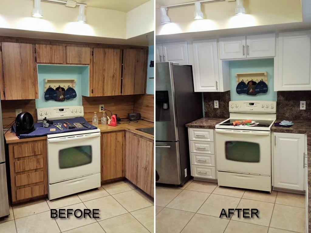 Before After Pictures Of Kitchen Cabinet Refacing Call Now For