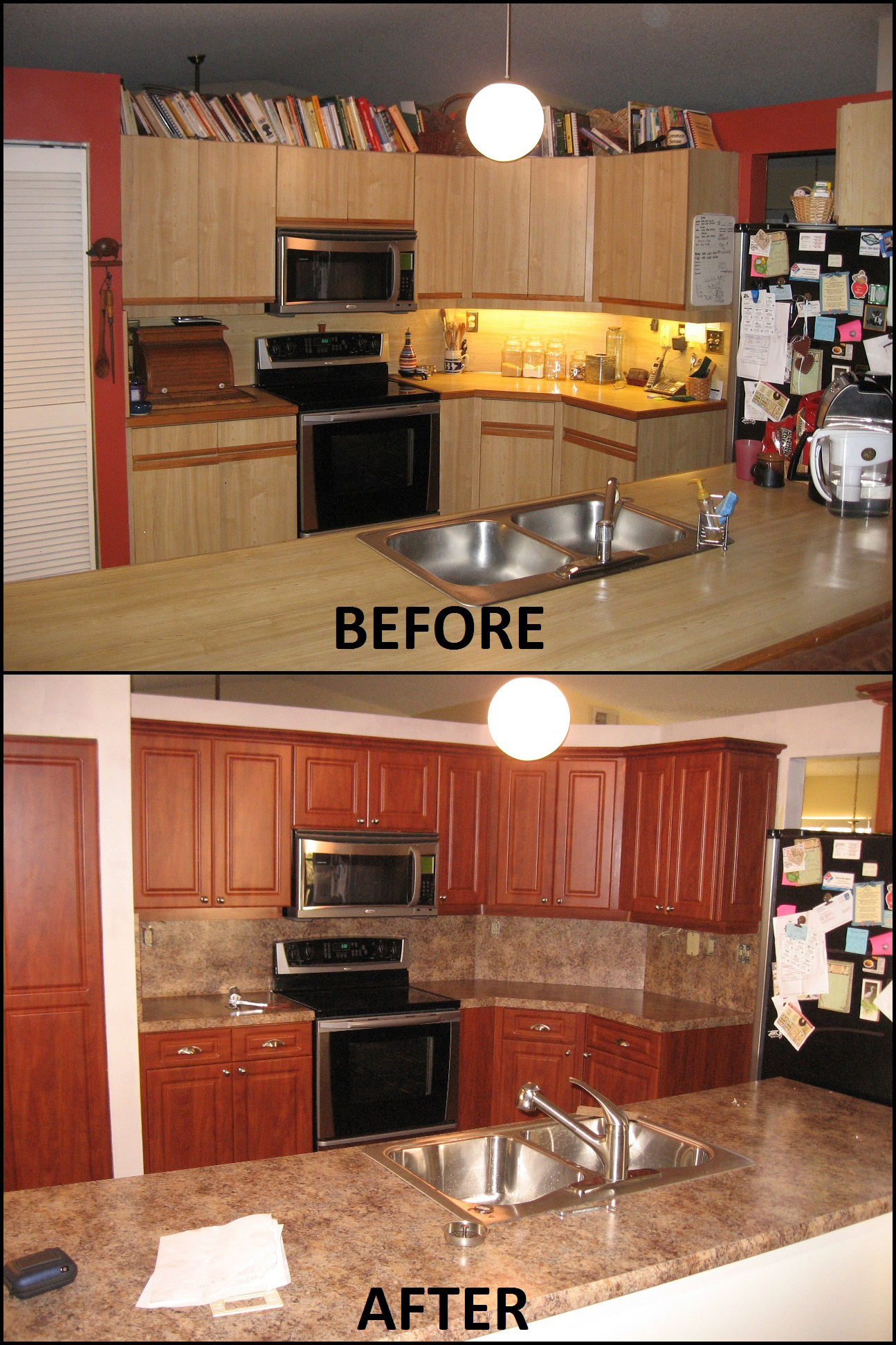 Before After Pictures Of Kitchen Cabinet Refacing Call Now For