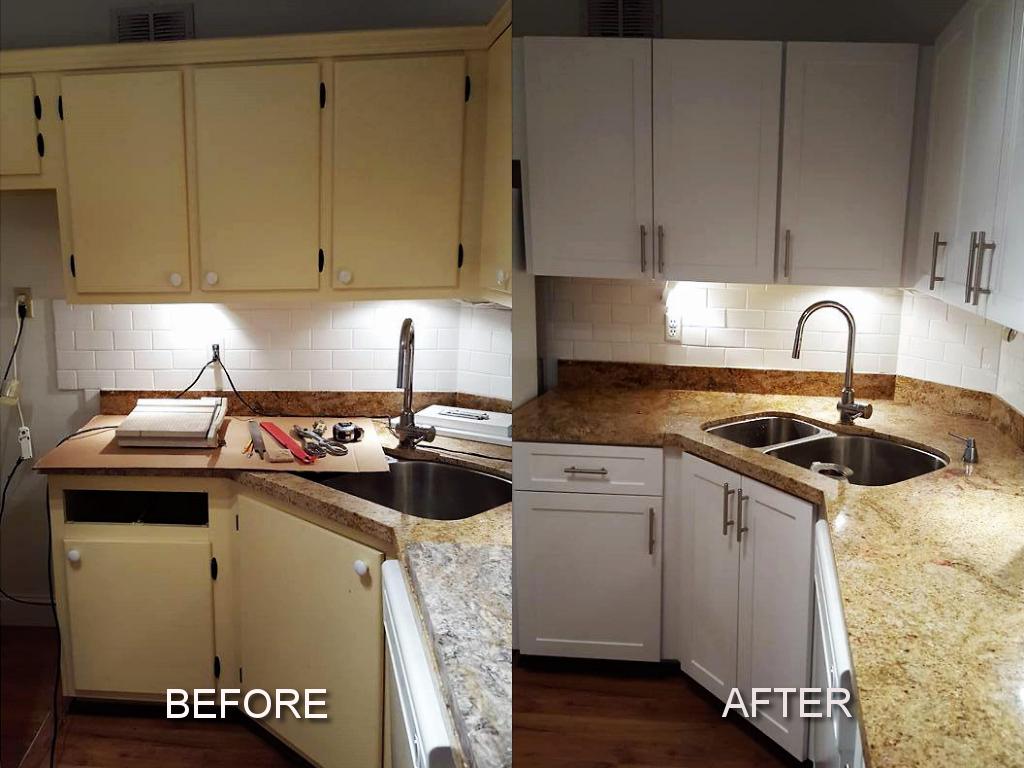 Before and After of Kitchen cabinets